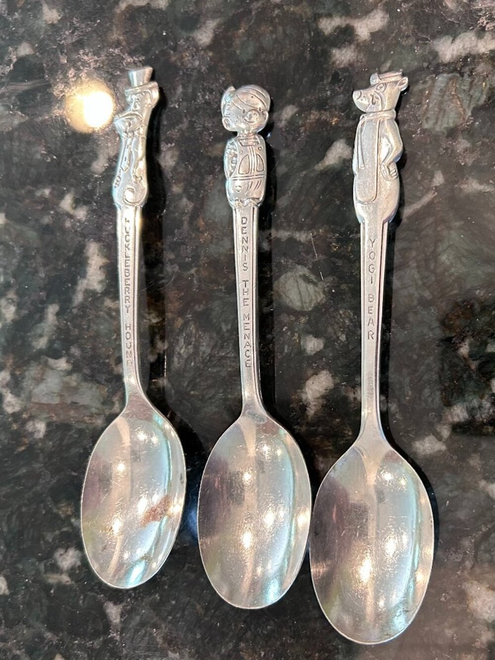 Vintage 1960s Kellogg's Cereal Spoons: Yogi Bear-Huckleberry Hound-Dennis Menace